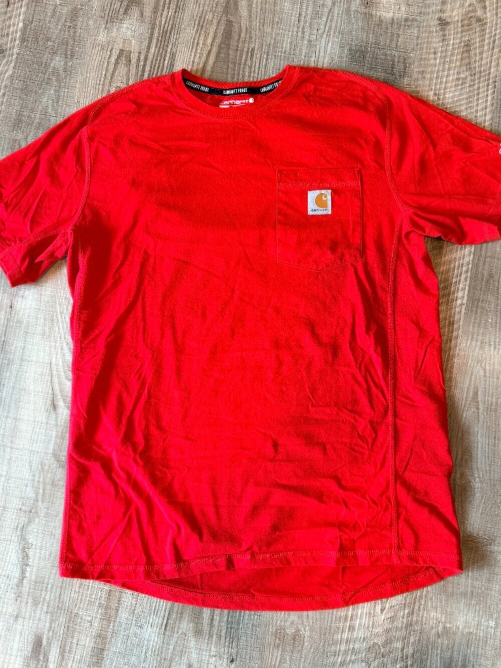 Carhartt Force Pocket T Shirt Mens Medium Red Relaxed Fit Short Sleeve Workwear